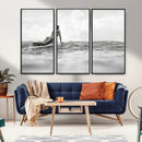 Black and White Surfing Wall Art Canvas Print – Framed Ocean by MyGreatCanvas | Canvas Wall Art Prints | Photo Prints & Wall Decor