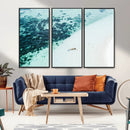 Minimal Beach Wall Art – Framed Ocean Swimming Canvas by MyGreatCanvas | Canvas Wall Art Prints | Photo Prints & Wall Decor