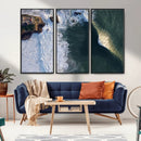 Ocean Wave Wall Art – Aerial Coastal View Canvas Artwork, by MyGreatCanvas | Canvas Wall Art Prints | Photo Prints & Wall Decor
