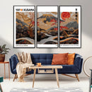 Modern Japanese Wall Art Canvas Print – Framed Abstract