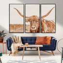 Longhorn Bull Wall Art Canvas Print – Framed Western Cow
