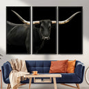 Texas Longhorn Wall Art Canvas Print – Framed Rustic Western