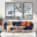 Joshua Trees Wall Art Canvas Print – Framed Black White
