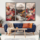 Mountain Wall Art Canvas Print – Framed Autumn Forest