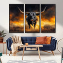 Longhorn Canvas Wall Art Canvas Print – Framed Bold Bull