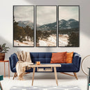 Mountain Landscape Wall Art Canvas Print – Framed Snowy