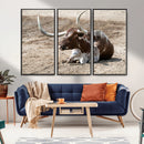 Texas Longhorn Wall Art Canvas Print – Framed Country Living