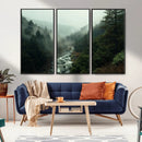Misty Forest Wall Art Canvas Print – Framed Foggy River by MyGreatCanvas | Canvas Wall Art Prints | Photo Prints & Wall Decor