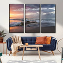 Golden Hour Wall Art Canvas Print – Framed Tranquil Waves