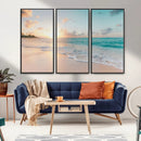 Beach Sunset Wall Art Canvas Print – Framed Ocean Waves