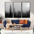 Misty Pines Wall Art Canvas Print – Framed Woodland