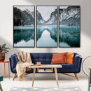 Mountain Lake Wall Art Canvas Print – Framed Toblacher See