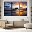 Beach Sunset Wall Art Canvas Print – Tropical Ocean Waves