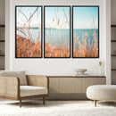 Coastal Grass Landscape Wall Art Canvas Print – Golden