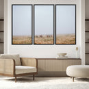 Foggy Plains Wall Art Canvas Print – Framed Horseback Riders