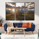 Snowy Peaks Wall Art Canvas Print – Rustic Mountain