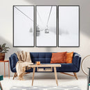 Ski Lift Wall Art Canvas Print – Snowy Alpine Landscape
