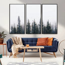 Foggy Forest Wall Art Canvas Print – Framed Misty Pines