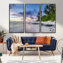 Tropical Beach Wall Art Canvas Print – Framed Sunset Glow