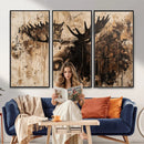 Moose Canvas Wall Art — Rustic Wildlife Painting Print | by MyGreatCanvas | Canvas Wall Art Prints | Photo Prints & Wall Decor