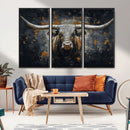 Rustic Longhorn Bull Wall Art Canvas Print – Vintage Western by MyGreatCanvas | Canvas Wall Art Prints | Photo Prints & Wall Decor