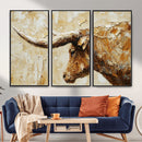 Rustic Longhorn Bull Wall Art Canvas Print – Vintage Western by MyGreatCanvas | Canvas Wall Art Prints | Photo Prints & Wall Decor