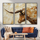 Rustic Longhorn Bull Wall Art Canvas Print – Vintage Western by MyGreatCanvas | Canvas Wall Art Prints | Photo Prints & Wall Decor