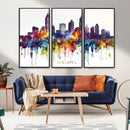 Atlanta Skyline Wall Art Canvas Print – Framed Colorful