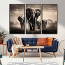 Elephant Family Wall Art Canvas Print, Framed Elephant Wall