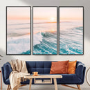 Sunset Surfing Wall Art Canvas Print, Ocean Wave Surfer with by MyGreatCanvas | Canvas Wall Art Prints | Photo Prints & Wall Decor