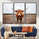 Longhorn Bull Wall Art Canvas Print – Framed Rustic by MyGreatCanvas | Canvas Wall Art Prints | Photo Prints & Wall Decor