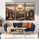 Wooden Mountain Layers Art – Rustic Pine Tree Landscape by MyGreatCanvas | Canvas Wall Art Prints | Photo Prints & Wall Decor