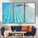 Crystal Clear Ocean Water Sunlit Reflections Palm Shadow Sandy Beach Tropical Wall Art for Home, Office Decor by MyGreatCanvas | Canvas Wall Art Prints | Photo Prints & Wall Decor