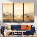 Sepia Color Abstract Mountain Wall Art Canvas Print