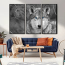 Wild Wolf Blue Eye Wall Art Canvas Print