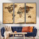 Push Pin World Map Canvas Print – Travel Tracker Wall Art