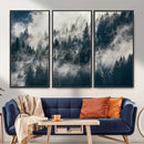 Foggy Pine Forest Wall Art – Framed Black White Nature by MyGreatCanvas | Canvas Wall Art Prints | Photo Prints & Wall Decor