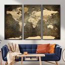 Large Framed Vintage World Map Wall Art Print for Home Wall by MyGreatCanvas | Canvas Wall Art Prints | Photo Prints & Wall Decor