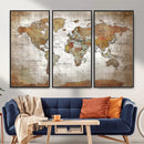 Vibrant Watercolor World Map Canvas Wall Art – Framed Travel by MyGreatCanvas | Canvas Wall Art Prints | Photo Prints & Wall Decor