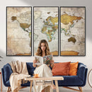 Personalized World Map Canvas Print – Colorful Watercolor