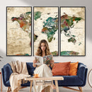 World Map Canvas Print – Framed Detailed Map of the World