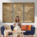 World Map Canvas Print – Framed Travel Map Wall Art for