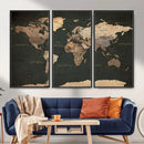 Vintage World Map Canvas Wall Art – Framed Travel Map for by MyGreatCanvas | Canvas Wall Art Prints | Photo Prints & Wall Decor