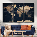 World Map Canvas Print – Detailed Map of the World Wall Art by MyGreatCanvas | Canvas Wall Art Prints | Photo Prints & Wall Decor