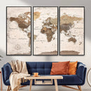 World Map Canvas Print – Framed Travel Map Wall Art for by MyGreatCanvas | Canvas Wall Art Prints | Photo Prints & Wall Decor