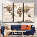 World Map Canvas Print – Framed Detailed Map of the World by MyGreatCanvas | Canvas Wall Art Prints | Photo Prints & Wall Decor