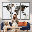Large World Map Canvas Print – Framed Travel Map Wall Art