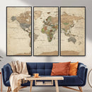 Framed World Map Wall Art for Home and Office Decor by MyGreatCanvas | Canvas Wall Art Prints | Photo Prints & Wall Decor