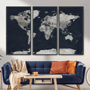 Colorful Watercolor World Map Canvas Print – Vibrant Framed
