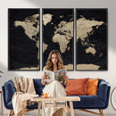 World Map Wall Art Print – Detailed Map of the World Wall